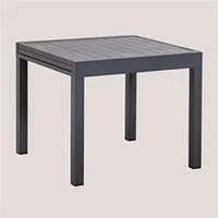 table de jardin sklum table de jardin extensible rectangulaire en aluminium (90-180x90 cm) starmi gris anthracite