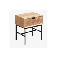table de chevet sklum table de chevet en bois de frêne gugh bois naturel 51 cm
