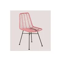 chaise de jardin sklum chaise en rotin synthétique gouda colors rose peonia noir 98 cm