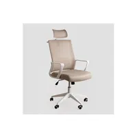 fauteuil de bureau sklum chaise de bureau avec roulettes et accoudoirs teill colors beige lin 119 - 126,5 cm