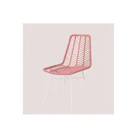 chaise de jardin sklum chaise en rotin synthétique gouda colors rose peonia blanc 98 cm