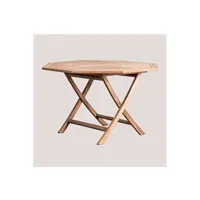 table de jardin sklum table de jardin pliante octogonale en bois de teck (ø120 cm) pira bois de teck