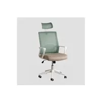 fauteuil de bureau sklum chaise de bureau avec roulettes et accoudoirs teill colors céladon - beige lin 119 - 126,5 cm