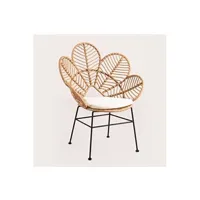 fauteuil de jardin sklum fauteuil en osier synthétique rinum naturel 100 cm