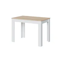 table de cuisine pegane table auxiliaire fixe coloris chêne canadien / blanc artic -  hauteur 78 x longueur 109 x profondeur 67 cm