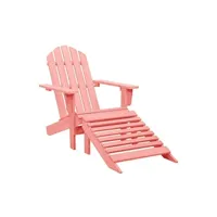 chaise de jardin vidaxl chaise de jardin adirondack avec pouf bois de sapin solide rose