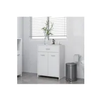 meuble de salle de bain vidaxl armoire de salle de bain blanc 60x33x80 cm aggloméré