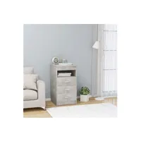 armoire de bureau vidaxl armoire à tiroirs gris béton 40x50x76 cm bois d'ingénierie