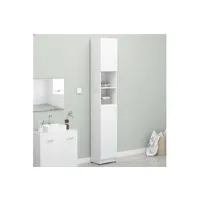 meuble de salle de bain vidaxl armoire de salle de bain blanc 32x25,5x190 cm aggloméré