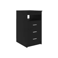 armoire de bureau vidaxl armoire à tiroirs noir 40x50x76 cm bois d'ingénierie