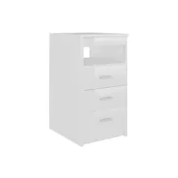 armoire de bureau vidaxl armoire à tiroirs blanc brillant 40x50x76 cm bois d'ingénierie
