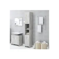 meuble de salle de bain vidaxl armoire de salle de bain gris béton 30x30x183,5 cm aggloméré