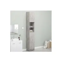 meuble de salle de bain vidaxl armoire de salle de bain gris béton 32x25,5x190 cm aggloméré
