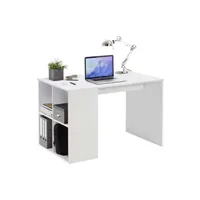 bureau droit fmd bureau avec étagères latérales 117 x 72,9 x 73,5 cm blanc
