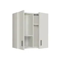 armoire pegane armoire de rangement suspendue avec 2 portes coloris blanc - 59 cm (longueur) x 60 cm (hauteur) x 26,5 cm (profondeur)