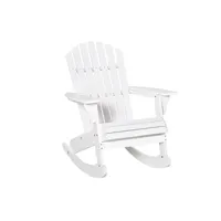 rocking chair outsunny fauteuil de jardin adirondack à bascule rocking chair style néo-rétro assise dossier ergonomique bois sapin traité peint blanc