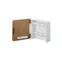 boite de rangement yamakazi yamazaki - boîte à clés magnétique rin key box blanc et marron