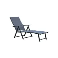 chaise longue - transat hévéa hevea - bain de soleil pliable aluminium tumbona cama