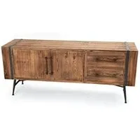 meubles tv amadeus meuble tv ulysse 150x40x62 métal et bois - - marron - bois