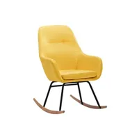 rocking chair vidaxl chaise à bascule jaune moutarde tissu