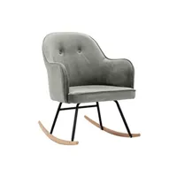 rocking chair vidaxl chaise à bascule gris velours