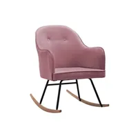 rocking chair vidaxl chaise à bascule rose velours