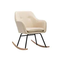 rocking chair vidaxl chaise à bascule crème tissu