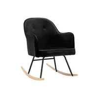 rocking chair vidaxl chaise à bascule noir velours