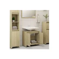 meuble de salle de bain vidaxl armoire de salle de bain chêne sonoma 60x33x61 cm aggloméré
