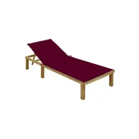 ensemble table et chaises vidaxl chaise longue avec coussin bordeaux bois de pin imprégné