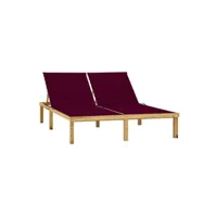 ensemble table et chaises vidaxl chaise longue double et coussins bordeaux bois de pin imprégné