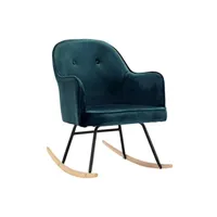 rocking chair vidaxl chaise à bascule bleu velours