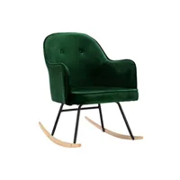 rocking chair vidaxl chaise à bascule vert foncé velours