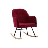 rocking chair vidaxl chaise à bascule rouge bordeaux velours