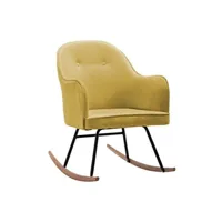 rocking chair vidaxl chaise à bascule jaune moutarde velours