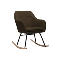 rocking chair vidaxl chaise à bascule marron tissu
