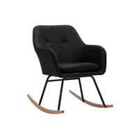 rocking chair vidaxl chaise à bascule noir tissu
