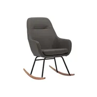 rocking chair vidaxl chaise à bascule gris foncé tissu
