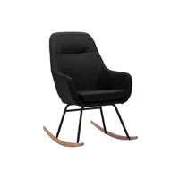 rocking chair vidaxl chaise à bascule noir tissu