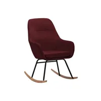 rocking chair vidaxl chaise à bascule rouge bordeaux tissu