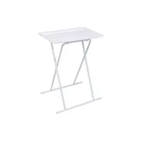 table d'appoint the home deco factory - table d'appoint pliable en métal blanc