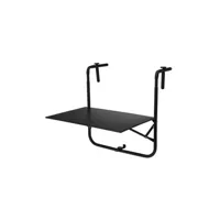 table de jardin wadiga table de balcon en métal noir - 63x43cm