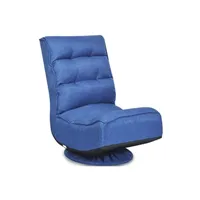 fauteuil de relaxation giantex chaise relax pliable et réglable en 5 positions pivotant 360 degrés rembourrée confortable idéale pour lire, regarder la tv