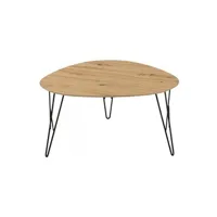 table basse pegane table basse en bois chene clair et metal noir - l.80 x h.41 x p.78 cm --