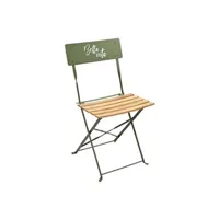 chaise de jardin the home deco factory - chaise de jardin pliante bella vita vert kaki