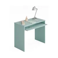 bureau droit pegane table bureau pour ordinateur coloris vert acqua - dim : 79 x 90 x 54 cm --