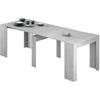 table à manger pegane table console extensible coloris beton -78 x 90 x 50 cm --