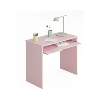 bureau droit pegane table bureau pour ordinateur coloris rose - dim : 79 x 90 x 54 cm --