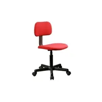 fauteuil de bureau hucoco milie - chaise de bureau pivotant pour enfant en tissu - rouge