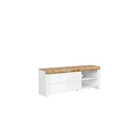 meubles tv hucoco dolsea - meuble tv style scandinave salon/chambre d'ado - blanc